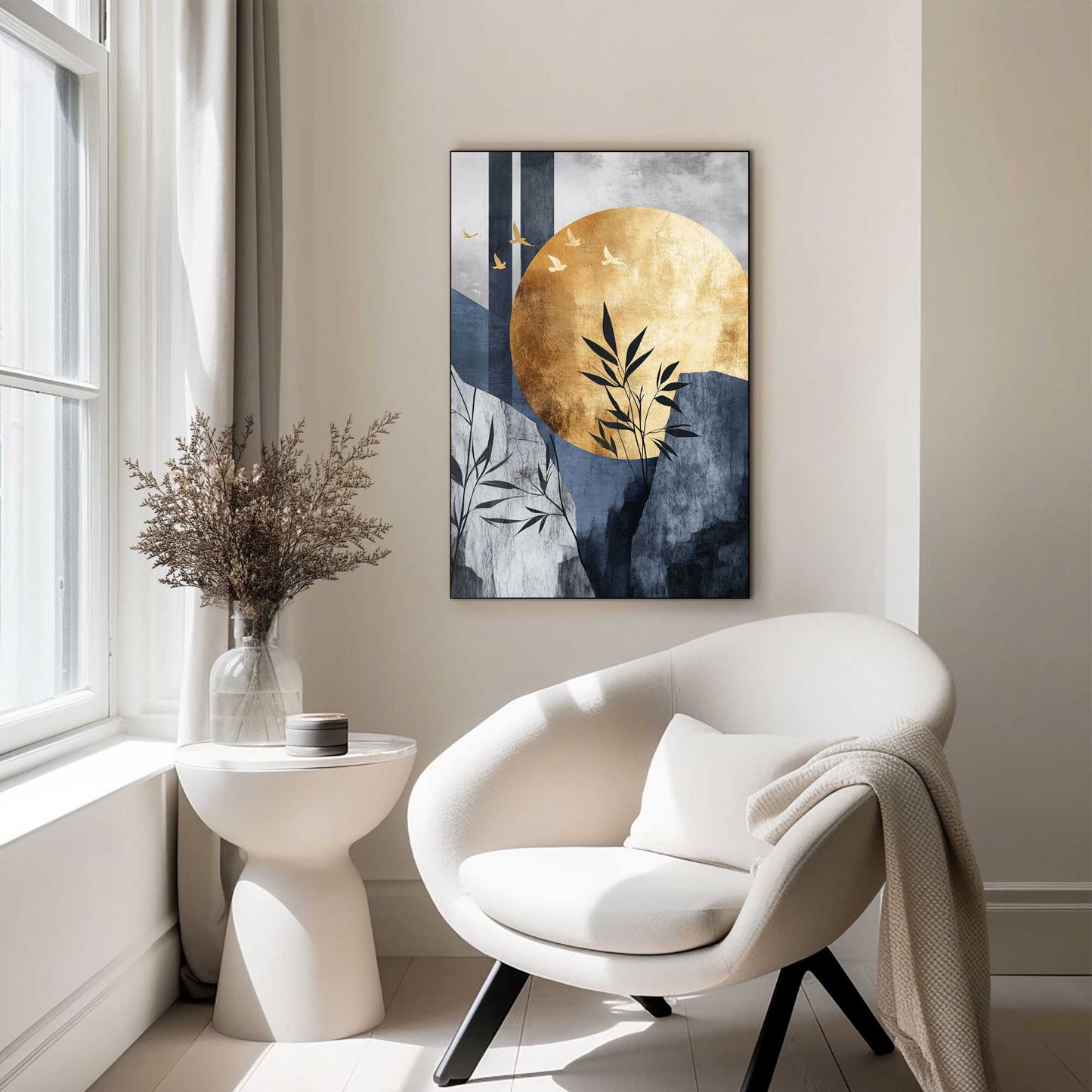 Wall Art Panel Abstract Moon 90x60