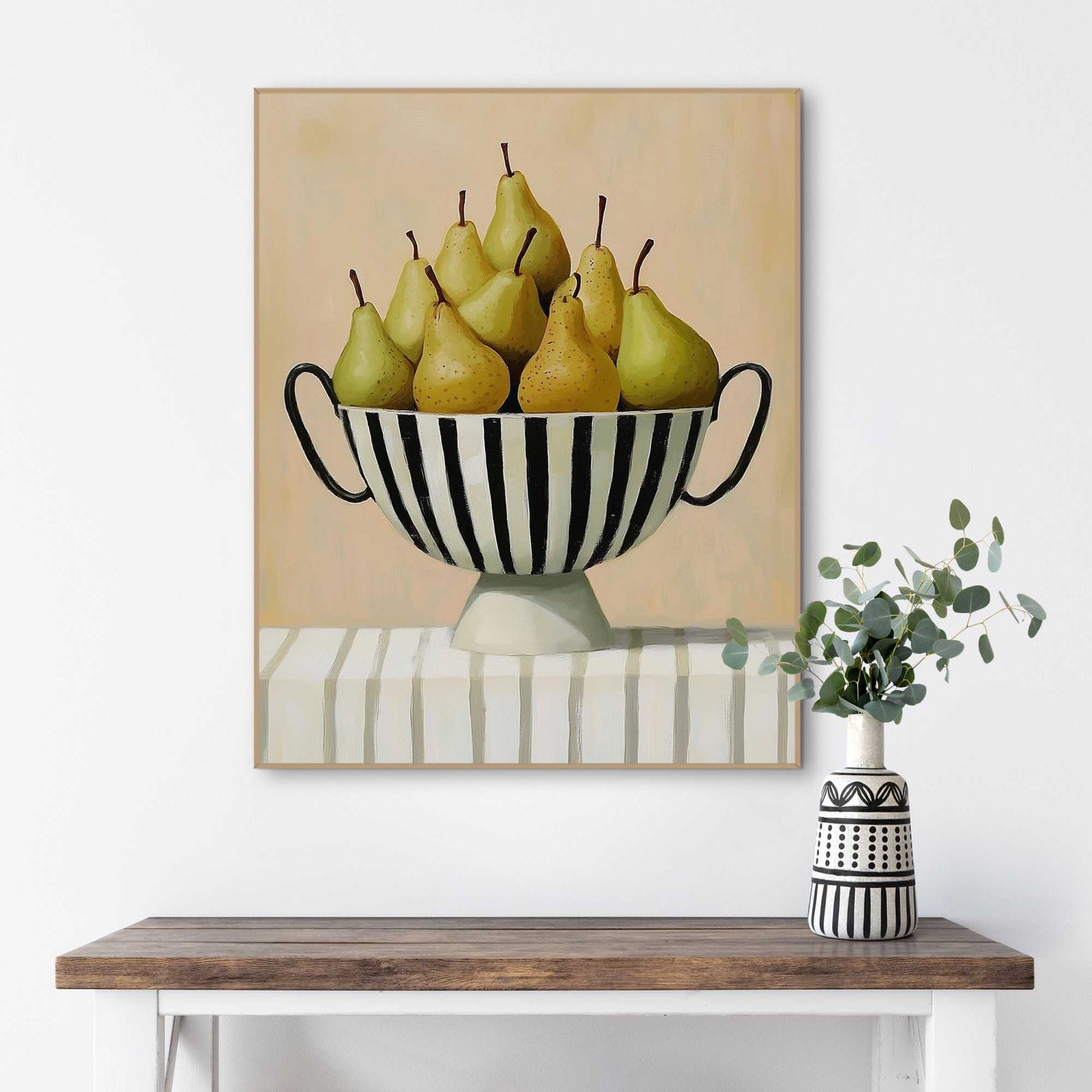 Framed Poster Bowl Full of Pears 50x40