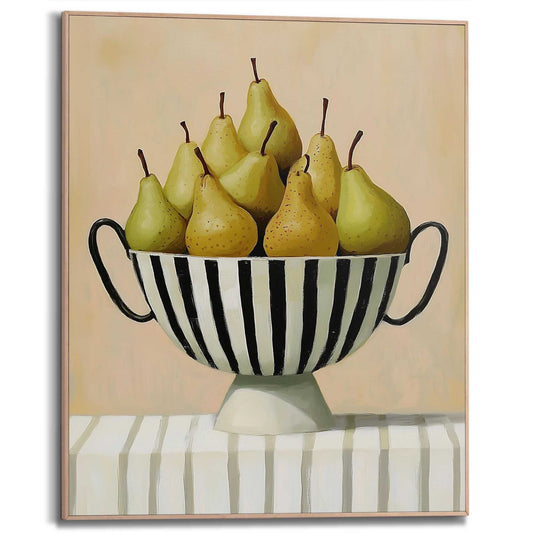 Framed Poster Bowl Full of Pears 50x40