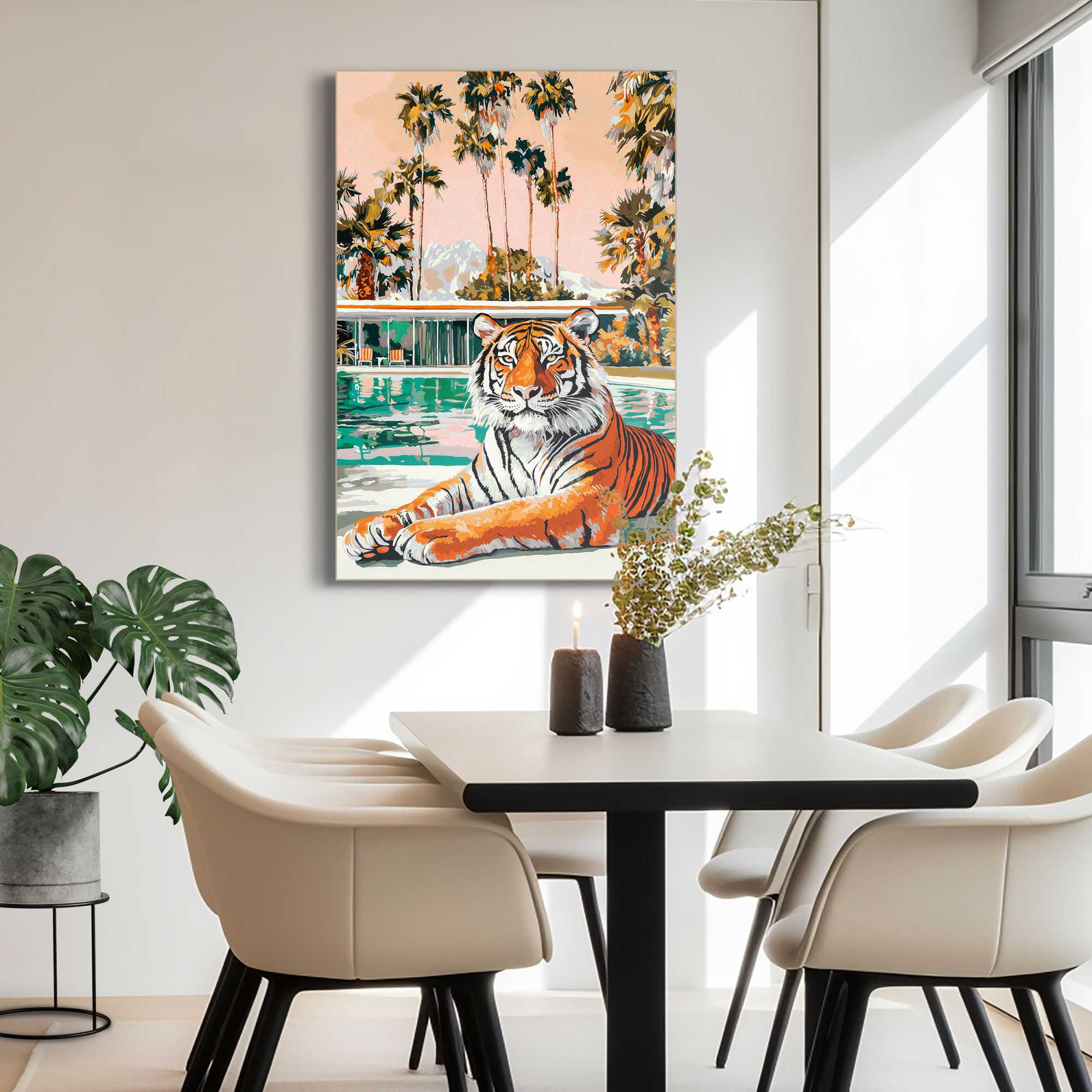 Wall Art Panel Tropical Tiger 90x60 – Orangewallz