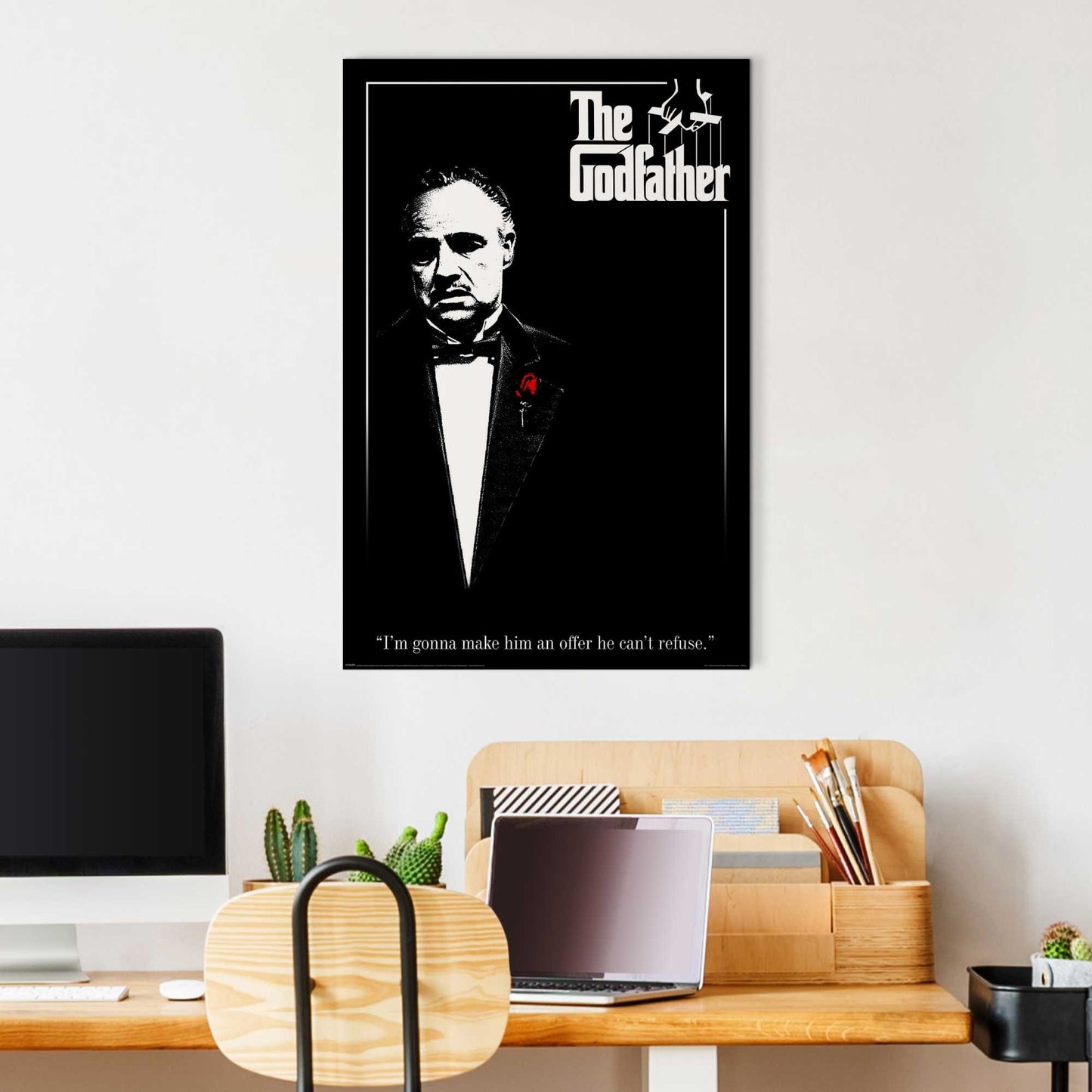 Wall Art Panel Godfather - red rose 90x60