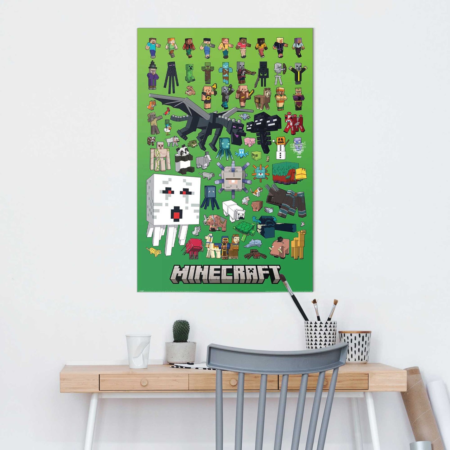 Wall Art Panel Minecraft - character montage 90x60