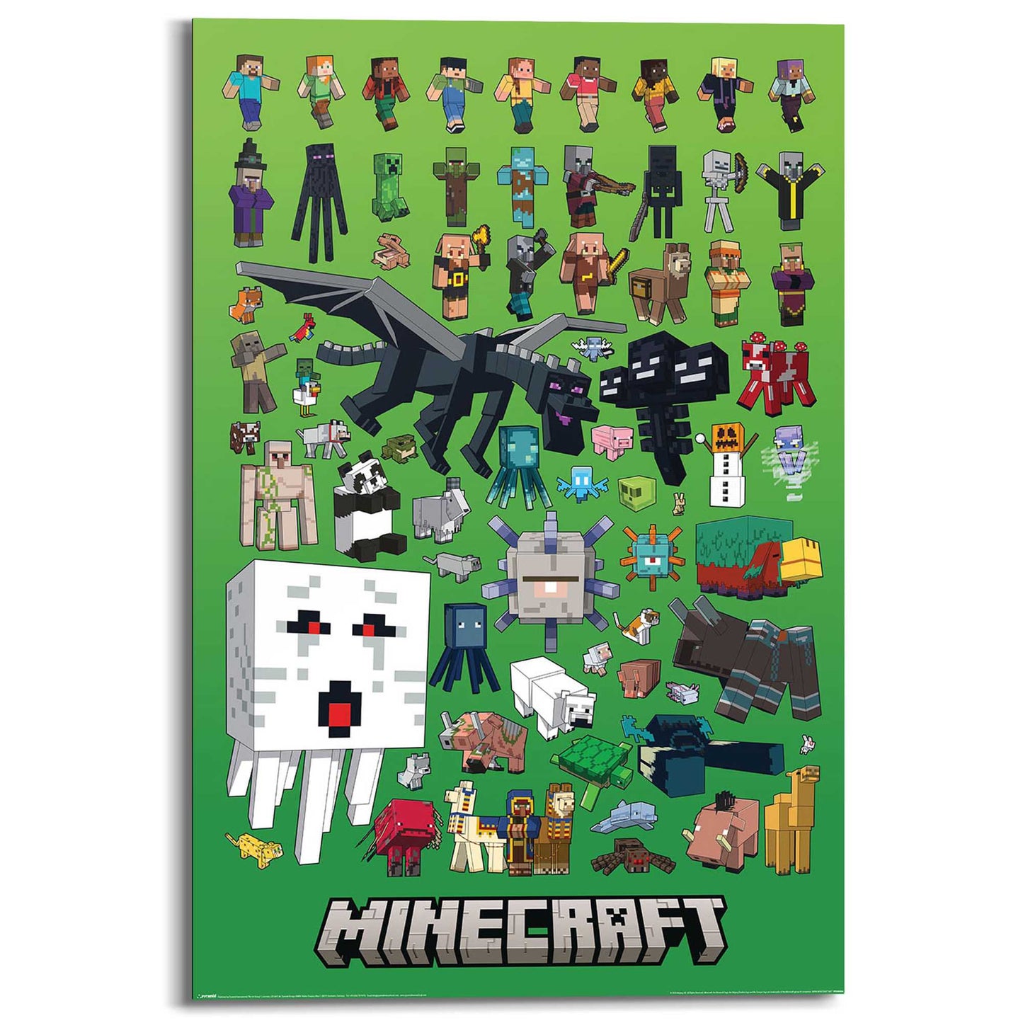 Wall Art Panel Minecraft - character montage 90x60