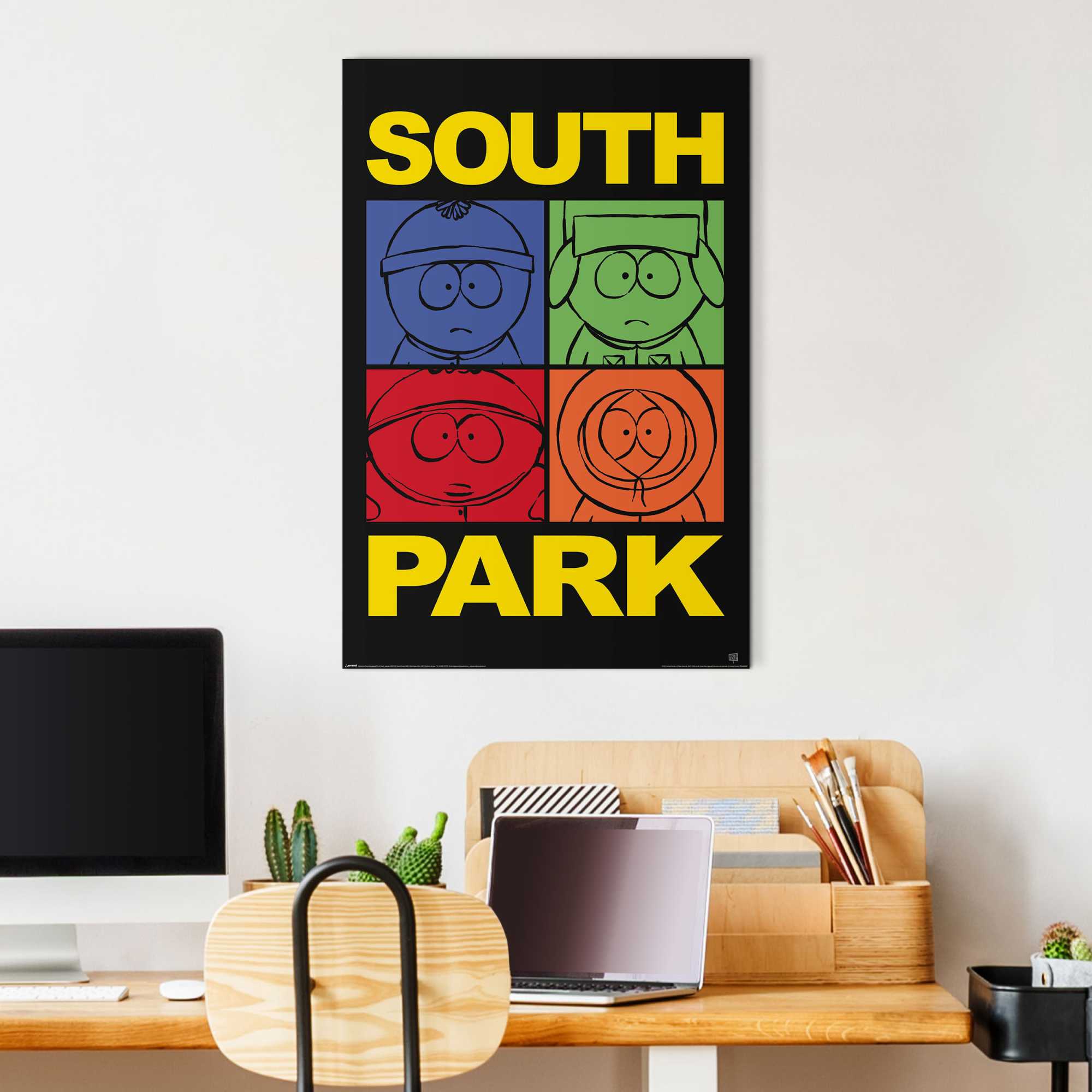 Wall Art Panel South Park - block colour 90x60 – Orangewallz