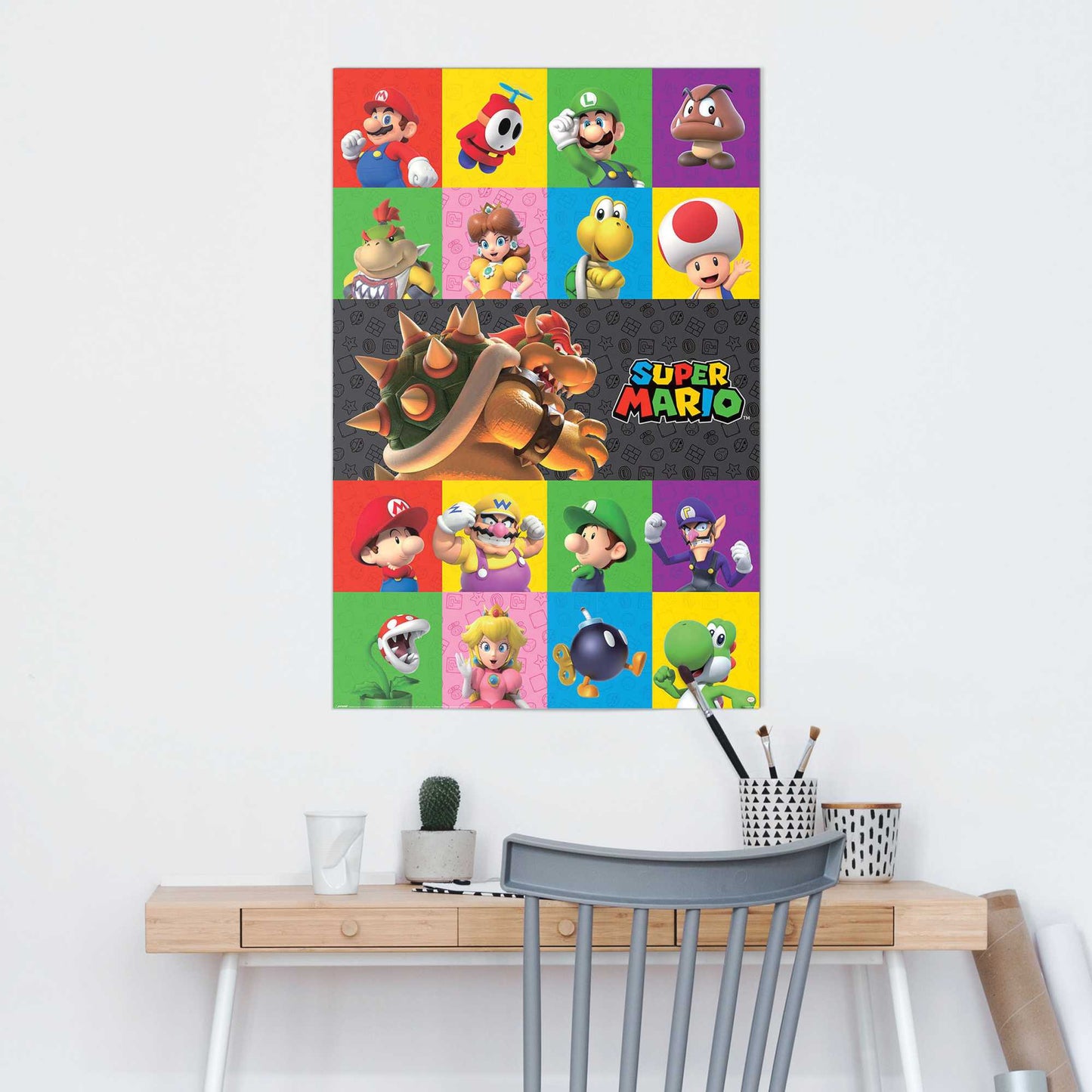 Wall Art Panel Super Mario - characters 90x60