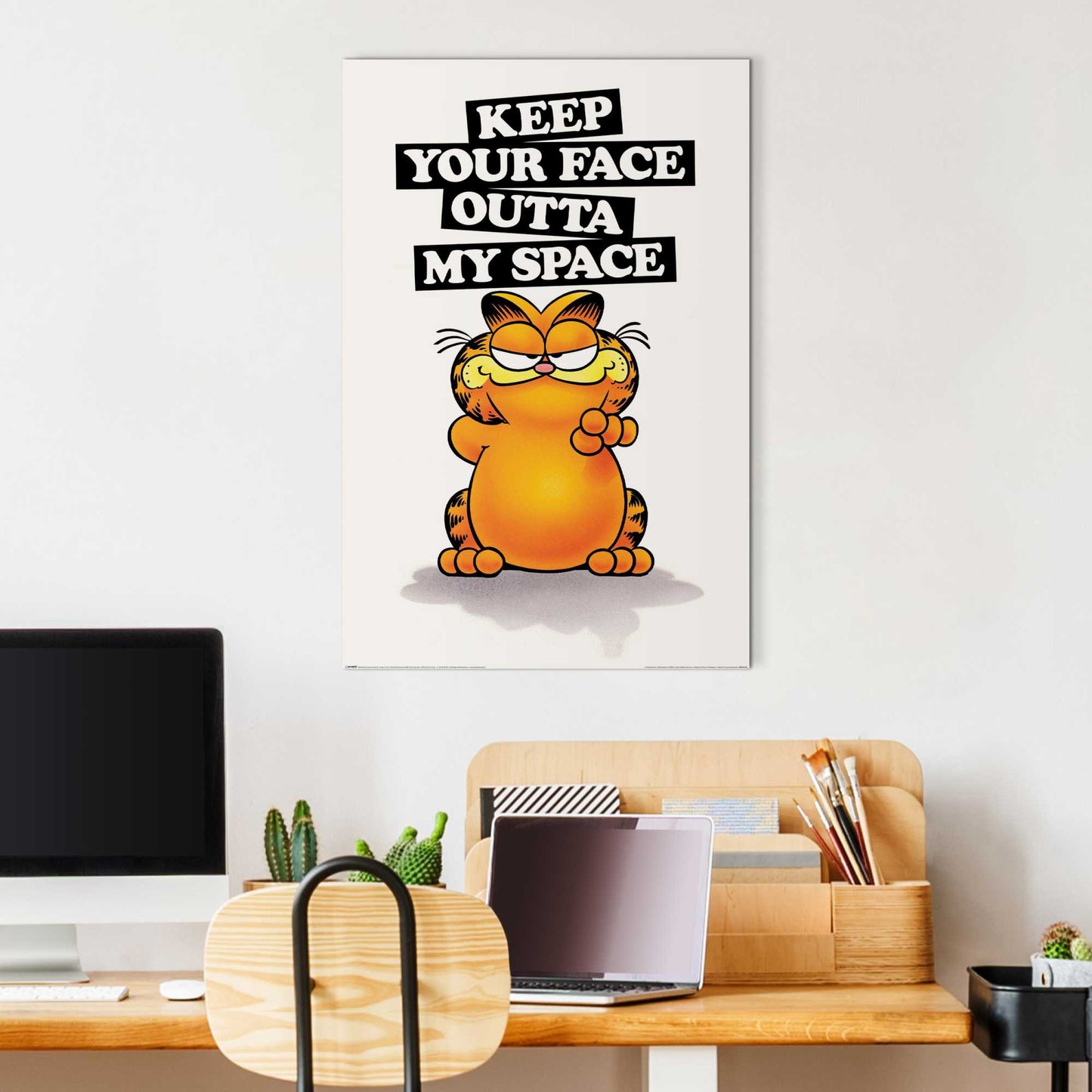 Wall Art Panel Garfield - keep your face 90x60