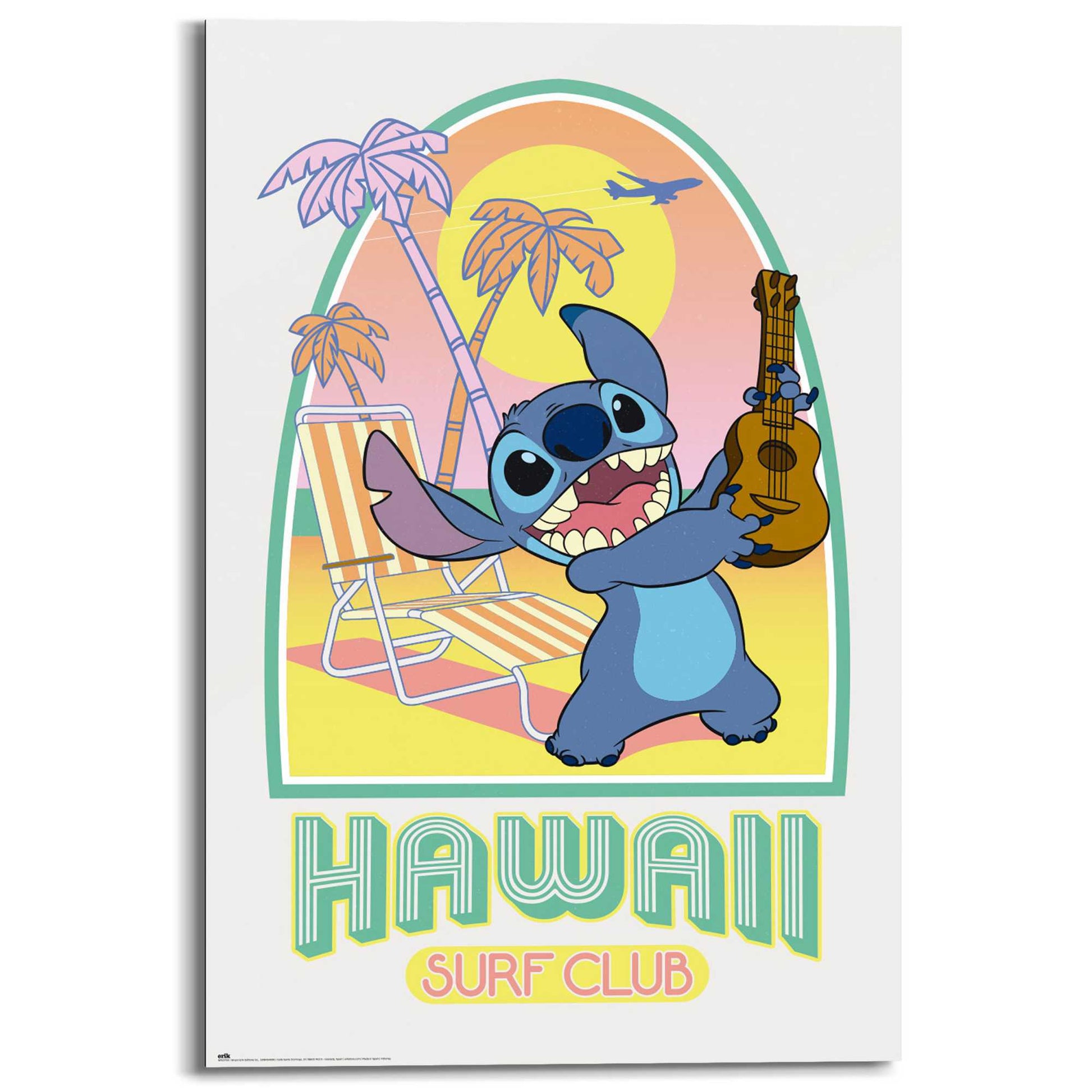 Wall Art Panel Disney Stitch - Hawaii club surf 90x60