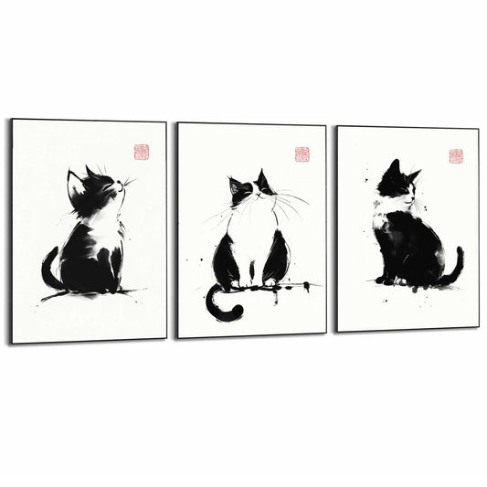 Framed Poster Zen Cats 70x50