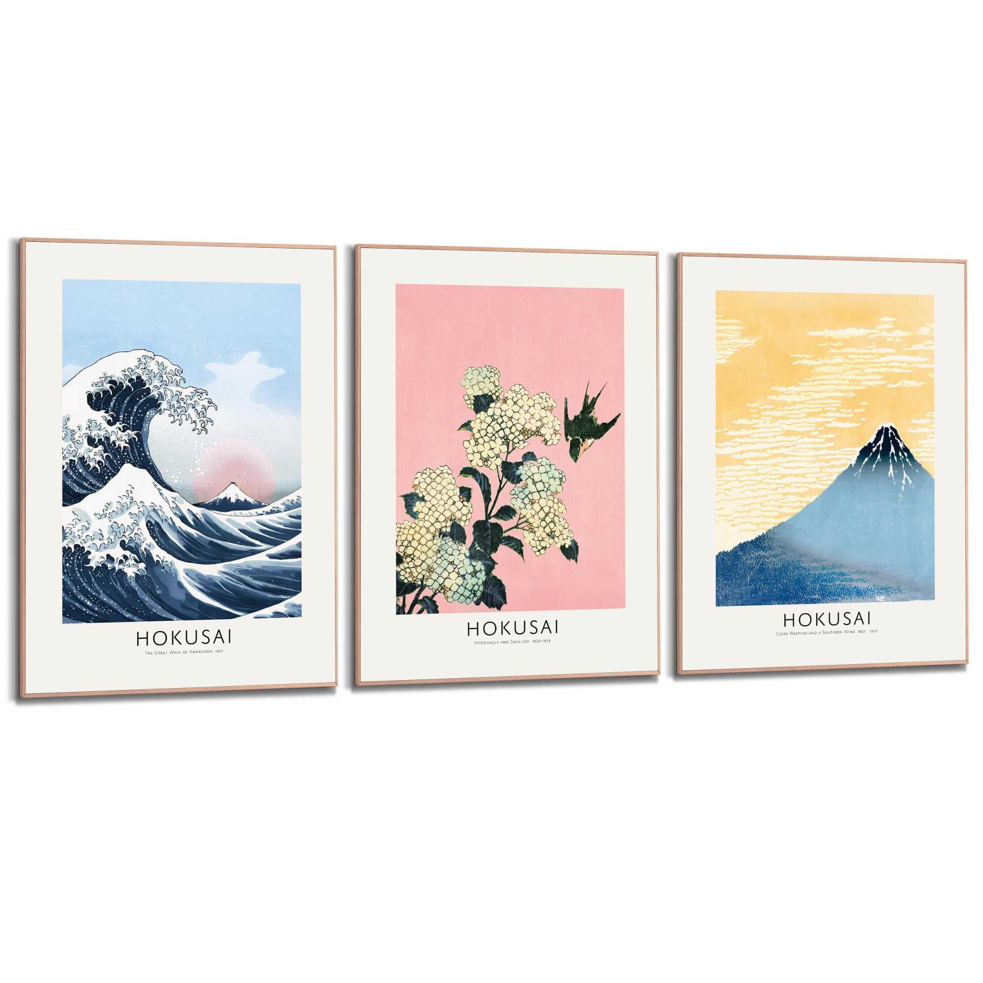 Framed Poster Waves, Peaks & Blossoms 70x50 – Orangewallz