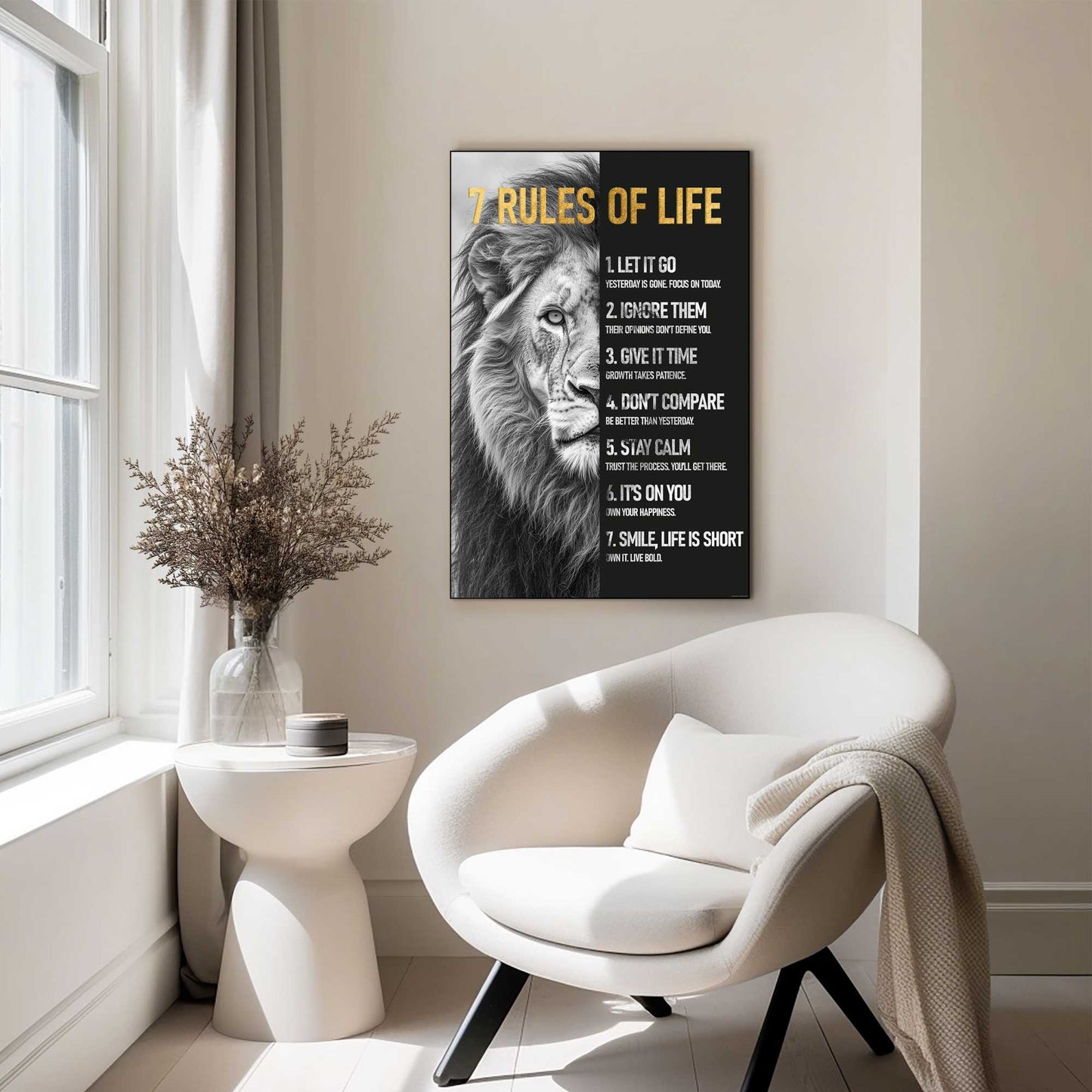Wall Art Panel Rules of Life 90x60