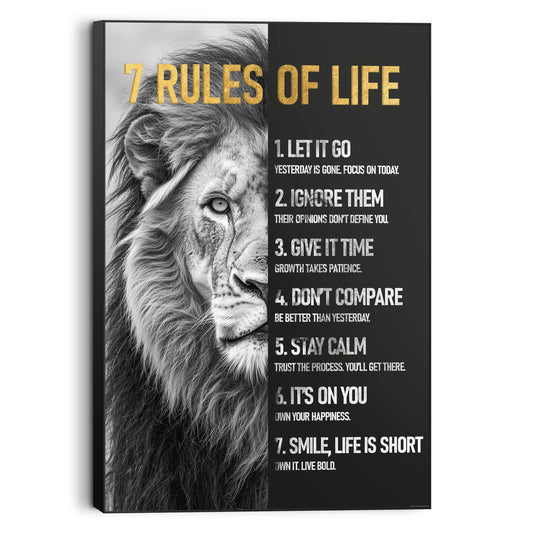 Wall Art Panel Rules of Life 90x60