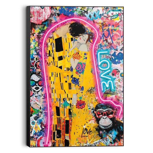 Wall Art Panel Graffiti Kiss 90x60