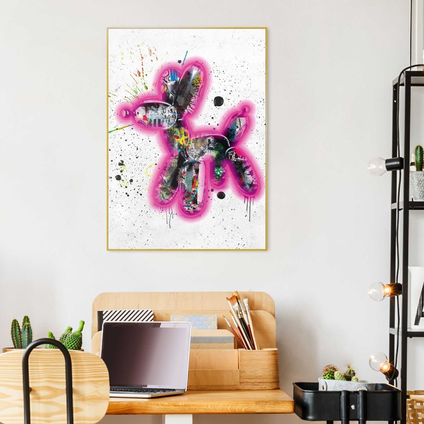 Framed Poster Streetart Dog - grafitti 70x50