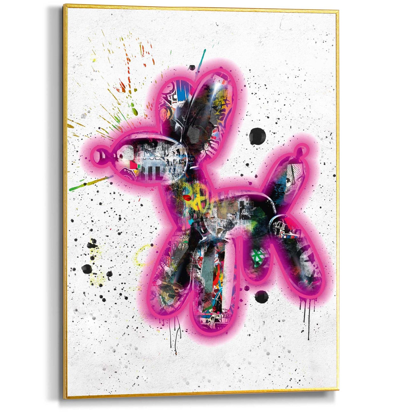 Framed Poster Streetart Dog - grafitti 70x50