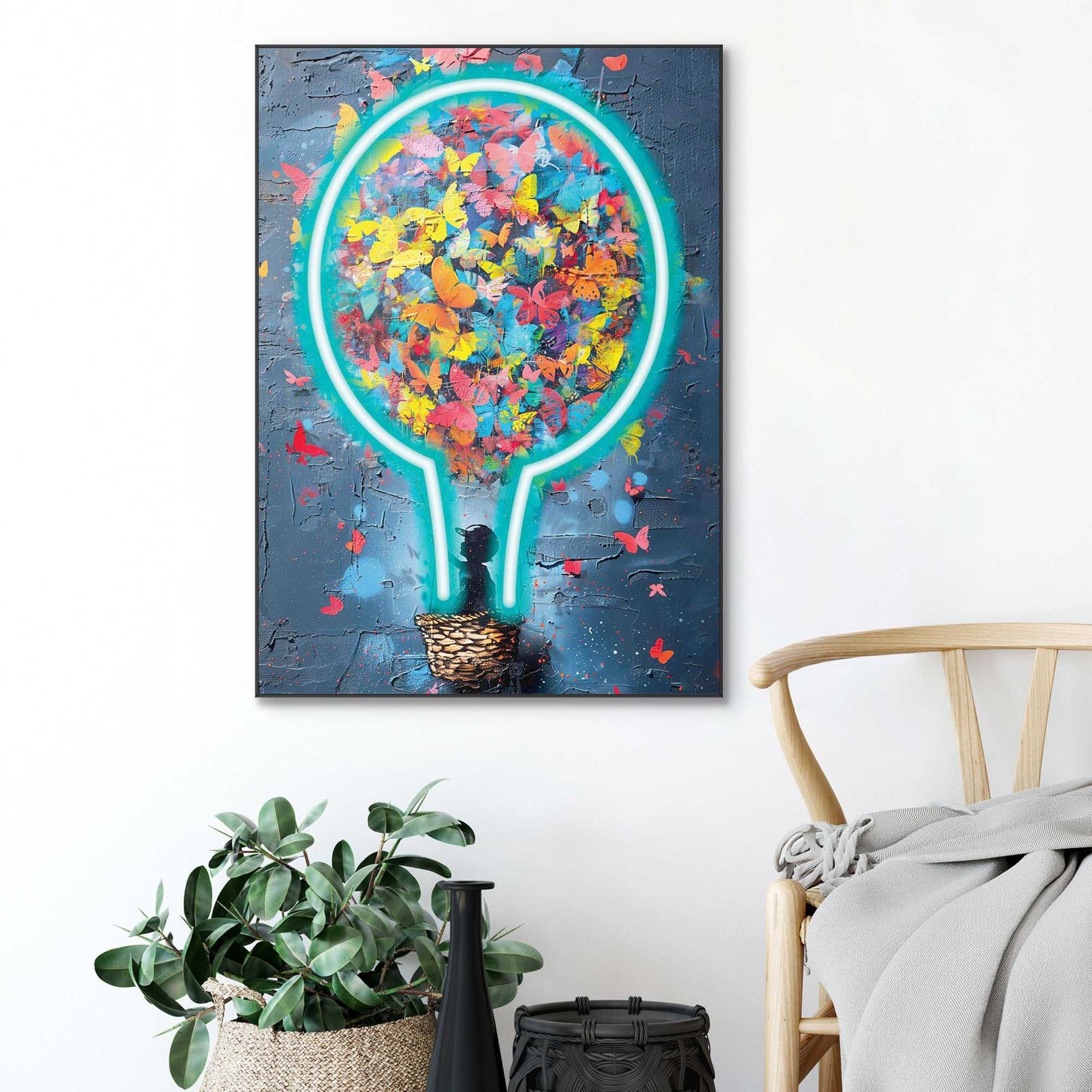 Framed Poster Balloon Kid 70x50