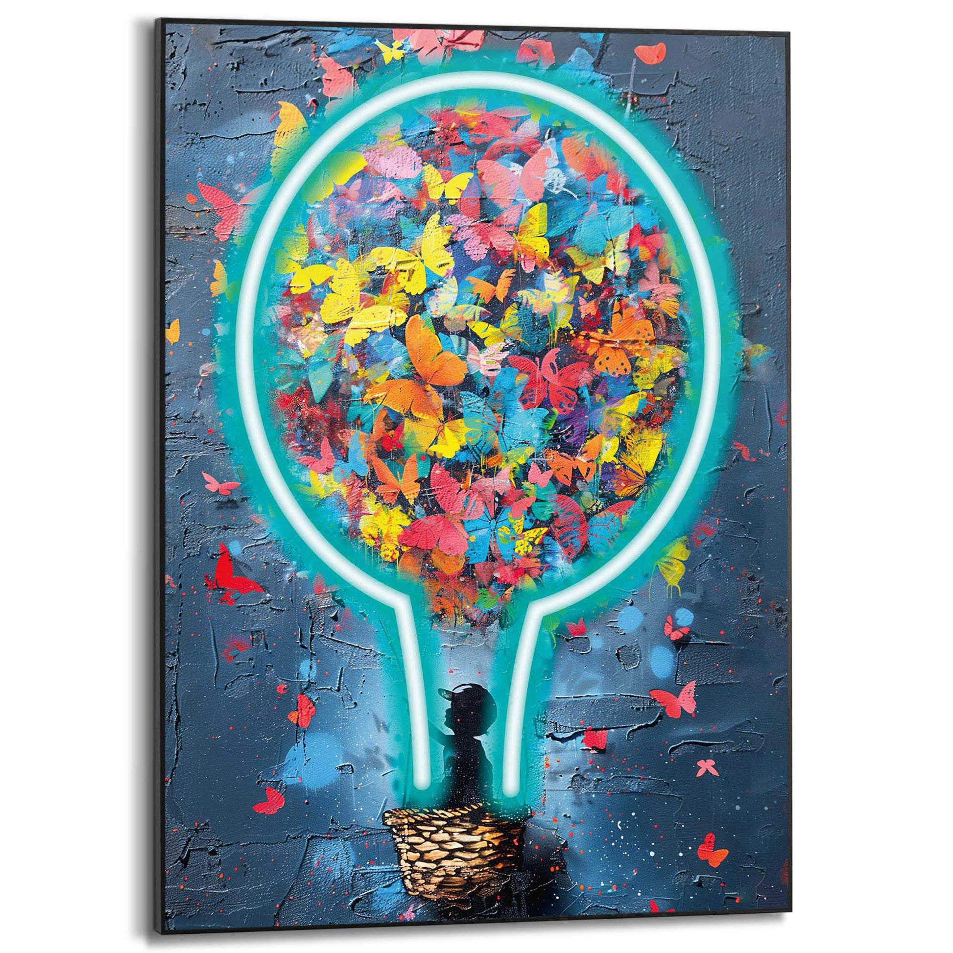 Framed Poster Balloon Kid 70x50