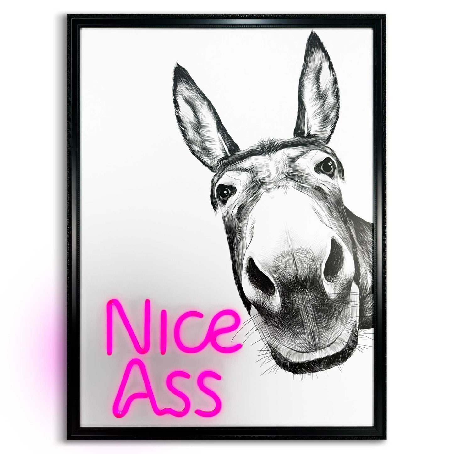 Led Wall Art Cheeky Donkey 80x60