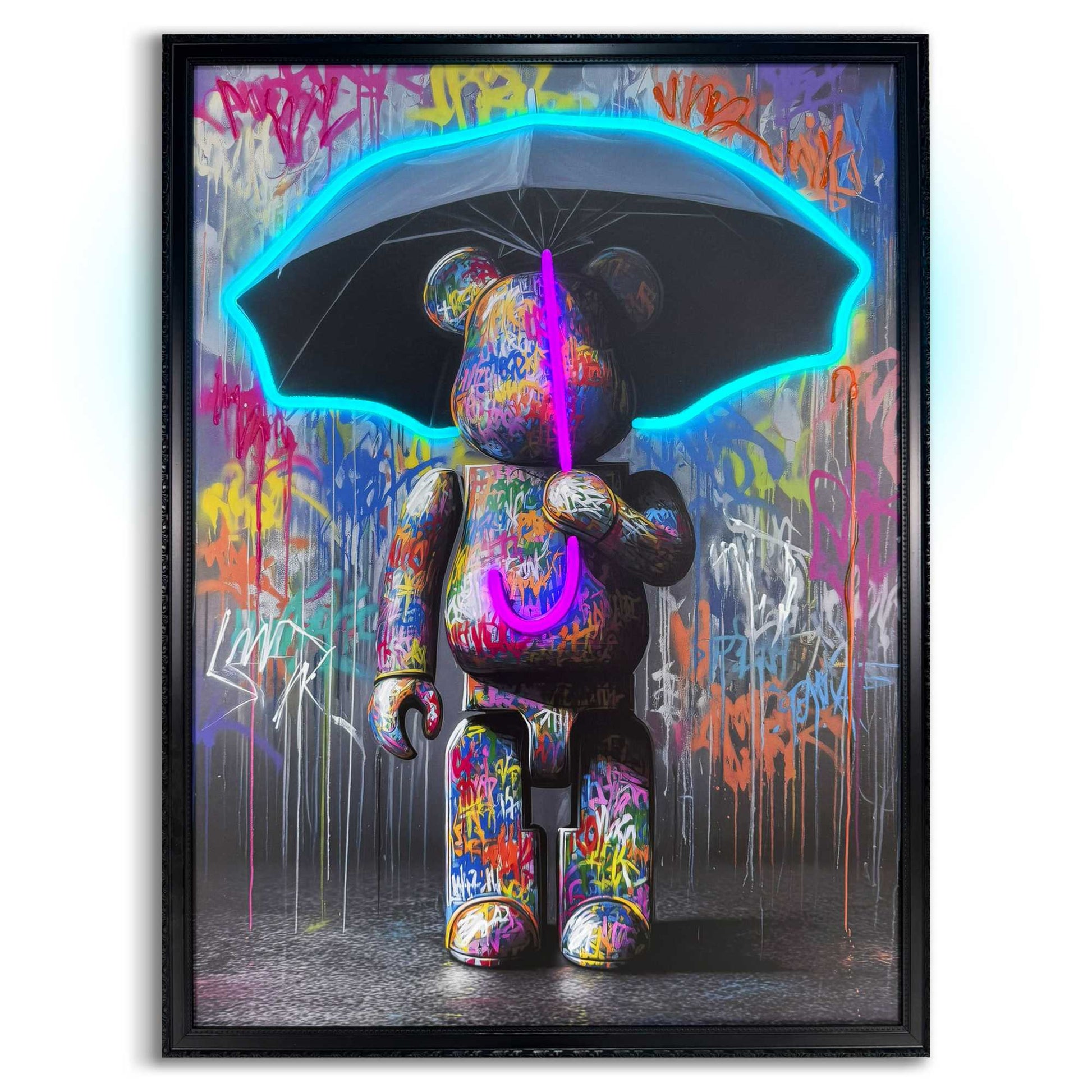 Led Wall Art Graffiti Bear 80x60