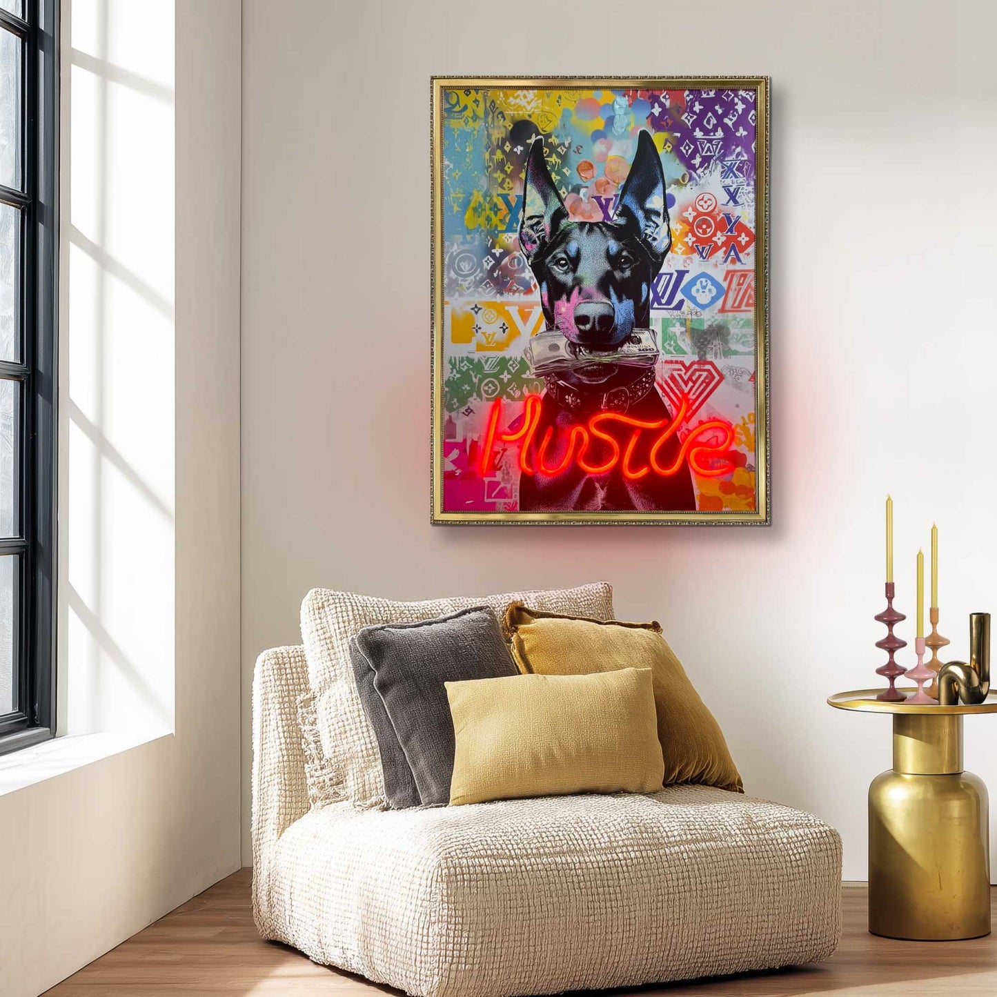 Led Wall Art Neon Hustle 80x60