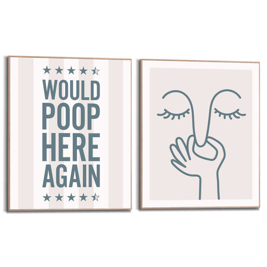 Framed Poster Funky Toilet Set 40x50