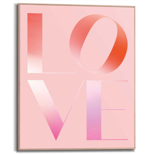 Framed Poster Love - peach 50x40