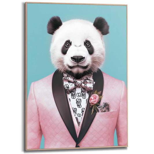 Framed Poster Beau Tie Panda 70x50