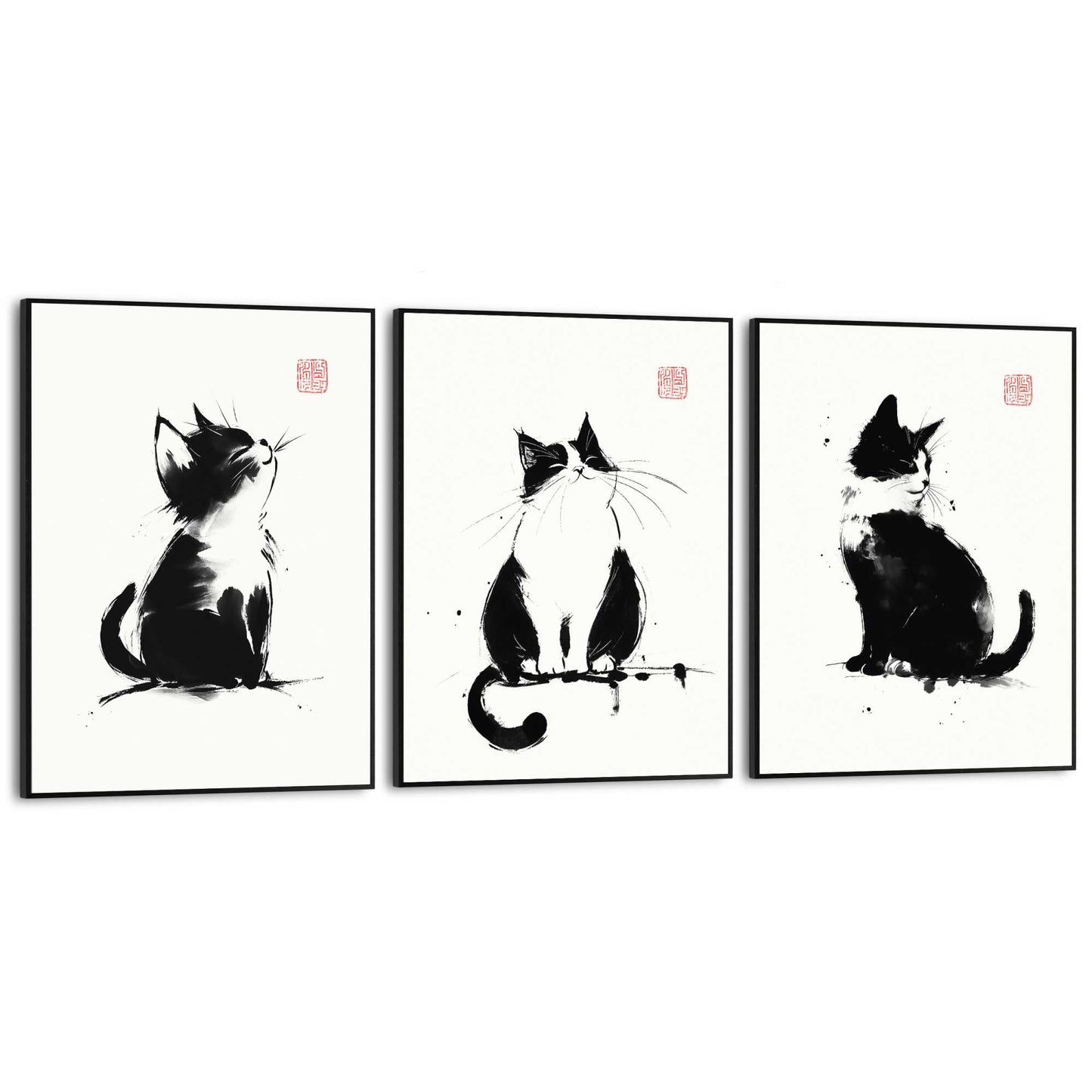 Framed Poster Zen Cats 40x30
