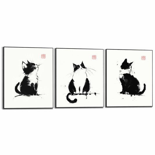 Framed Poster Zen Cats 50x40