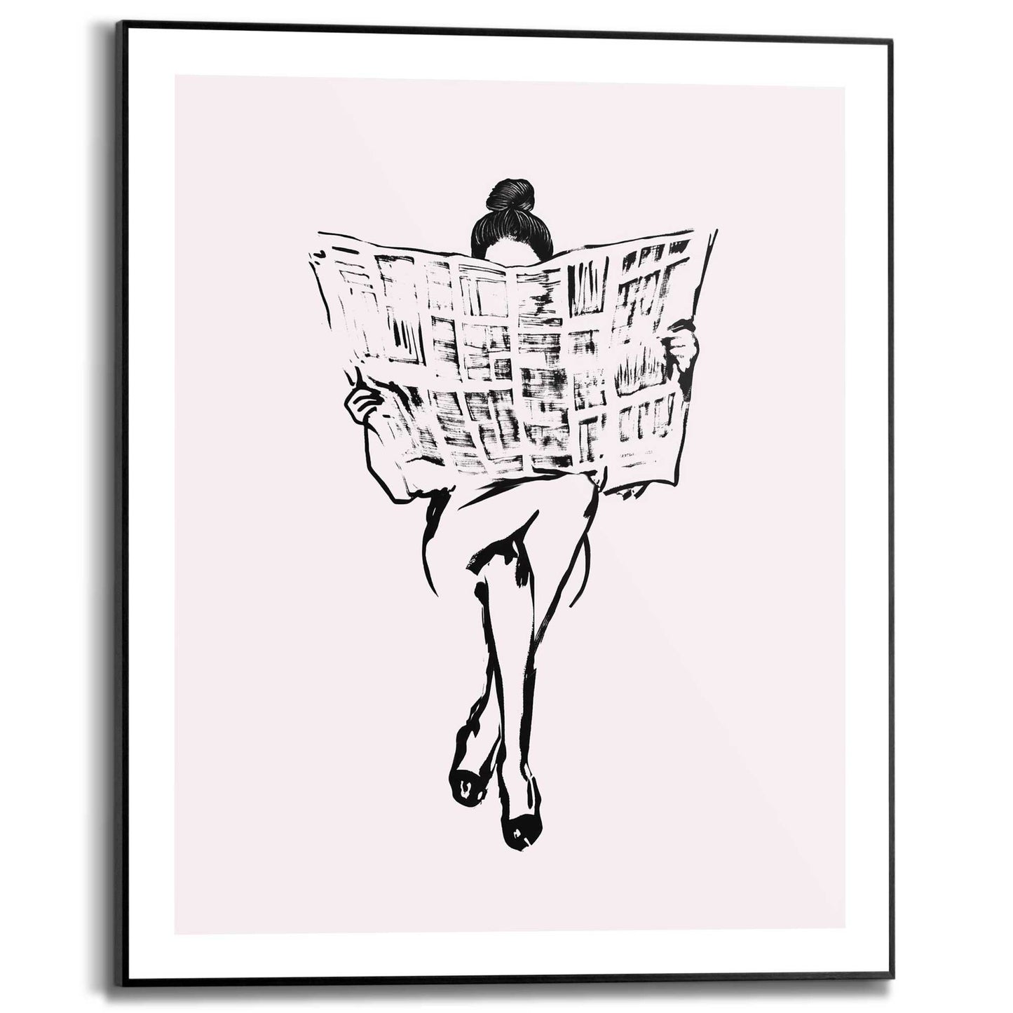 Framed Poster Newspaper Love 50x40
