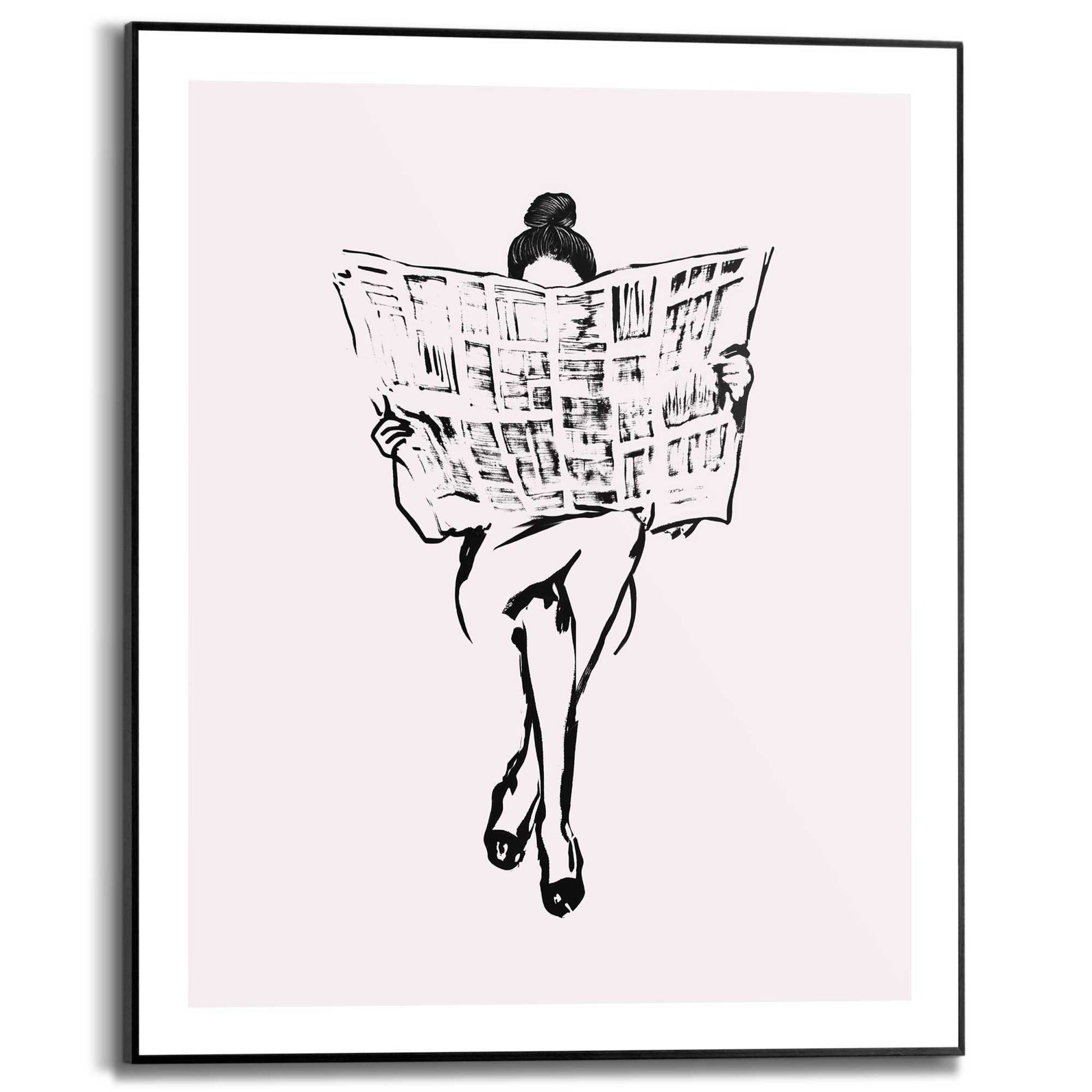 Framed Poster Newspaper Love 50x40
