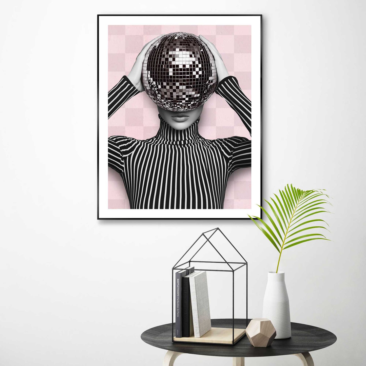 Framed Poster Disco Head 50x40
