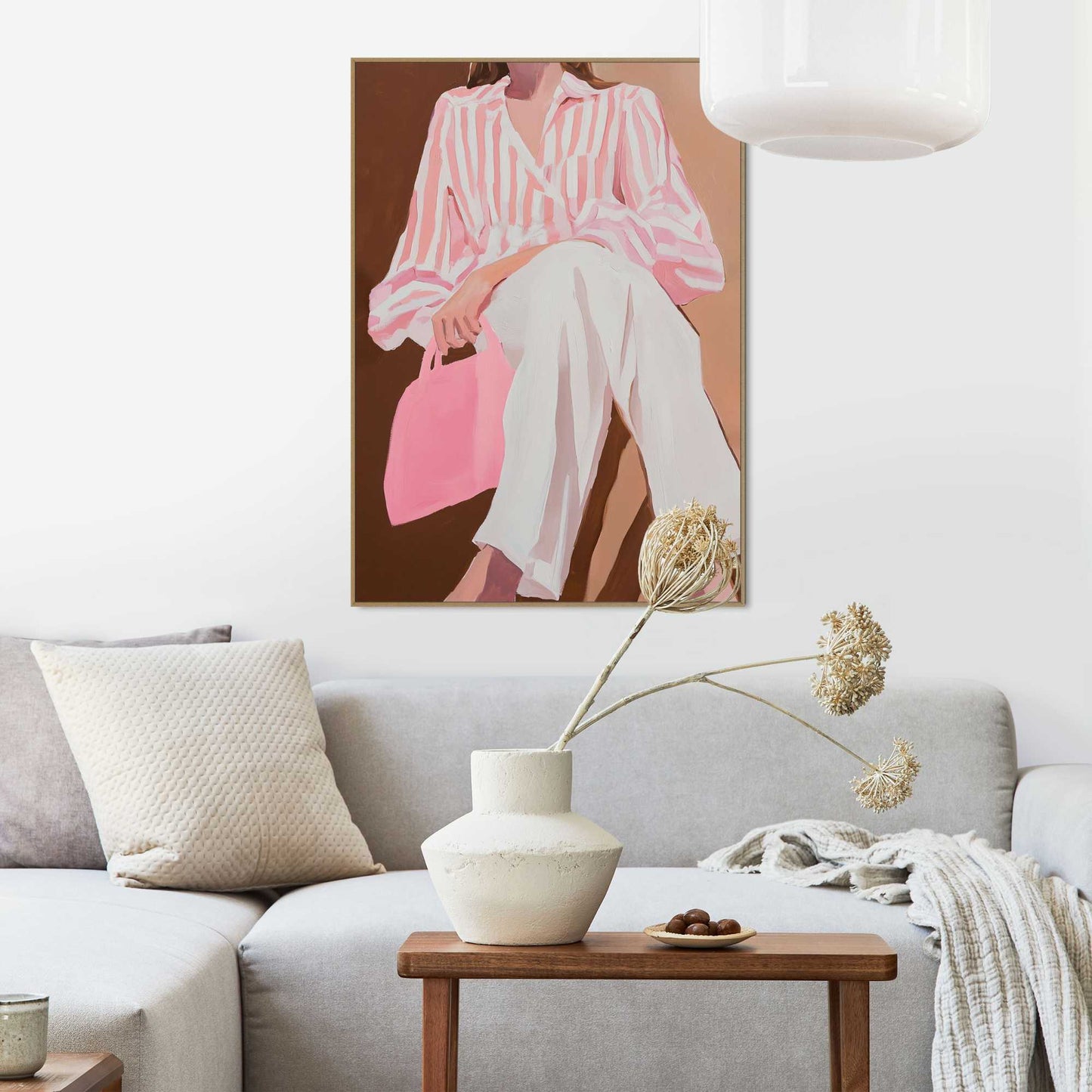 Framed Poster Fashion Pose - pink 70x50