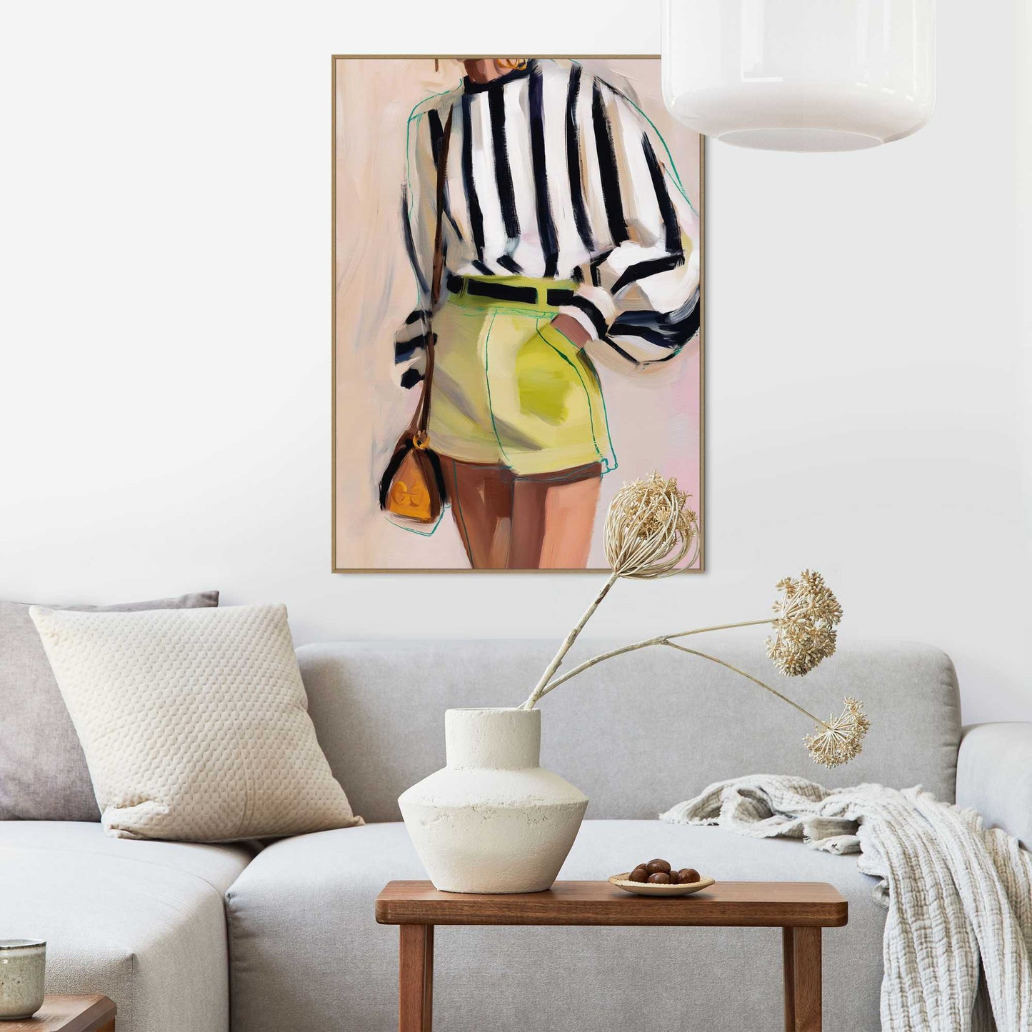 Framed Poster Fashion Pose - yellow shorts 70x50