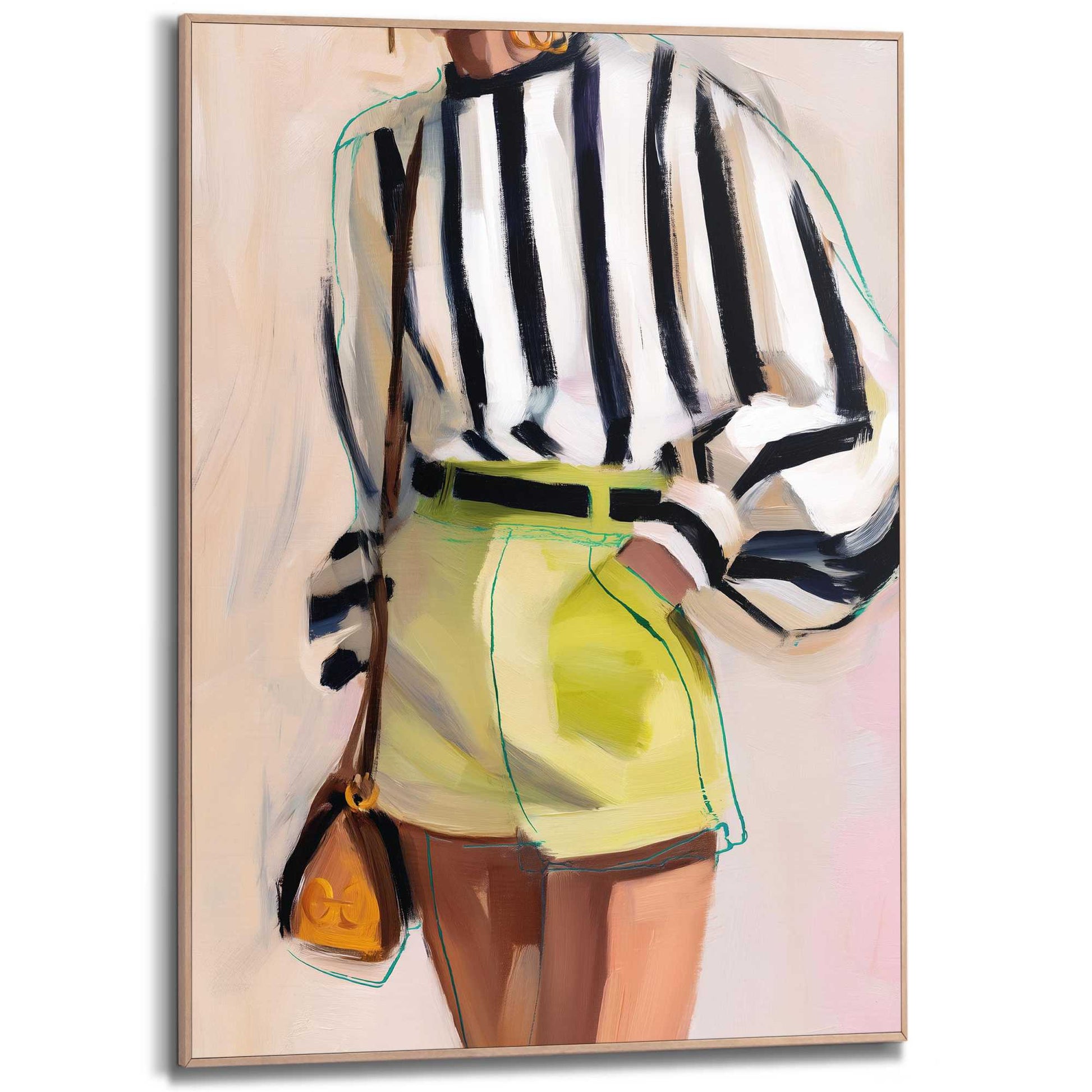 Framed Poster Fashion Pose - yellow shorts 70x50