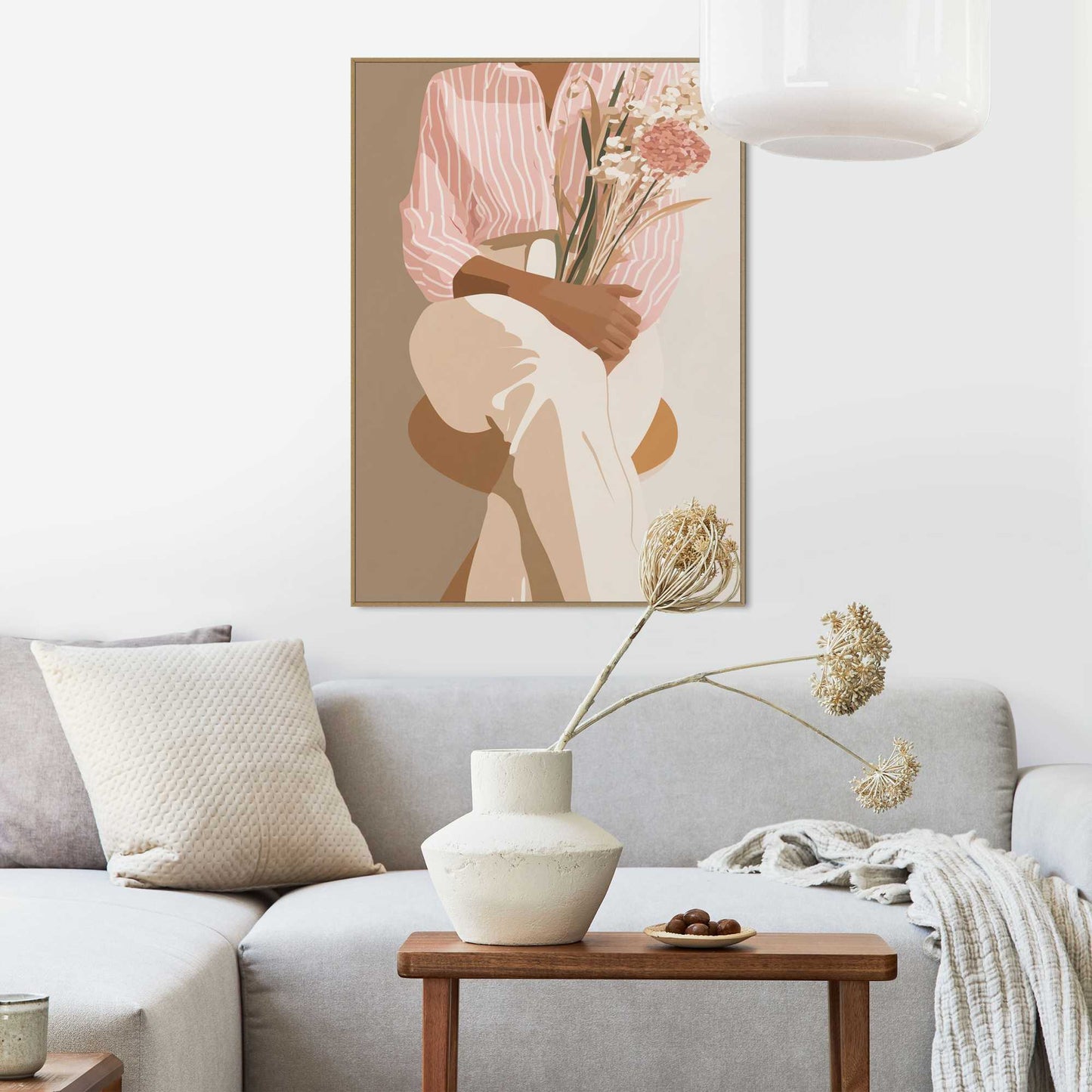 Framed Poster Fashion Pose - pastel bouquet 70x50