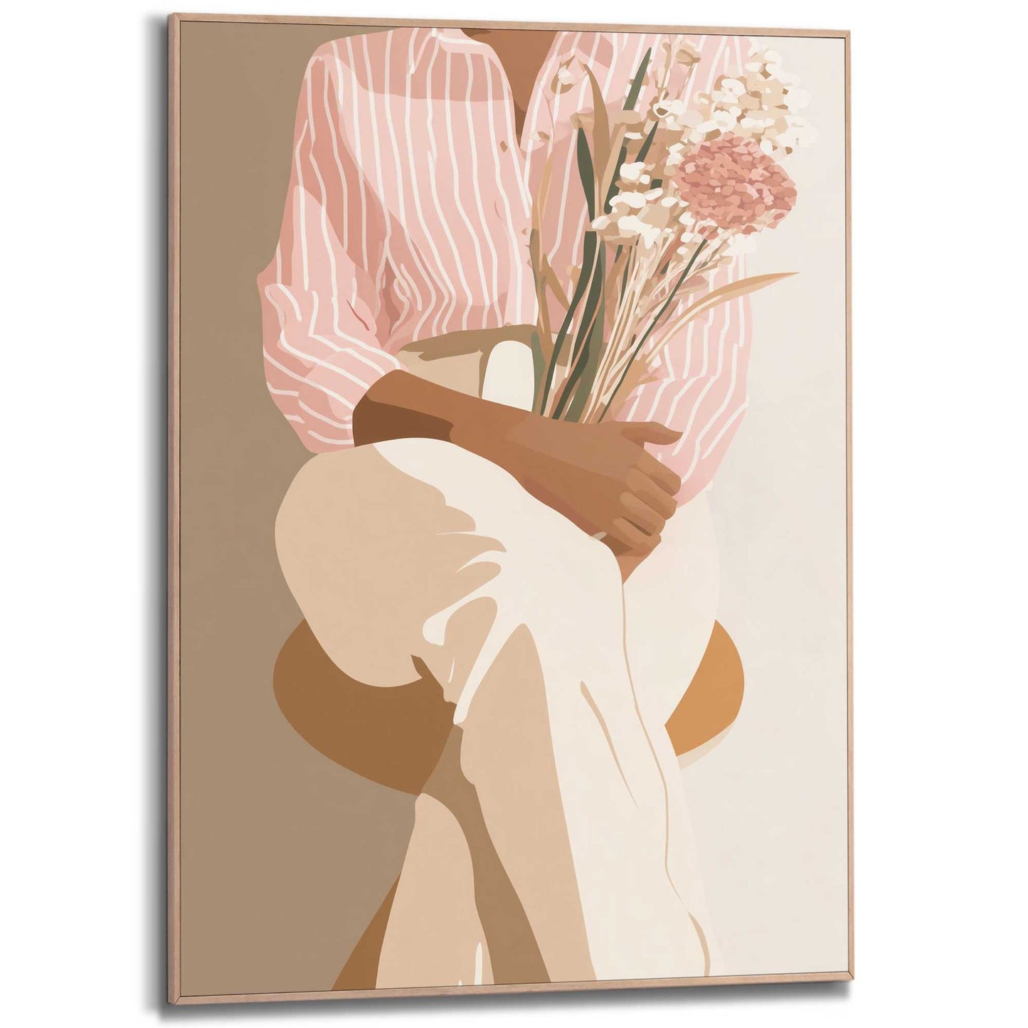 Framed Poster Fashion Pose - pastel bouquet 70x50