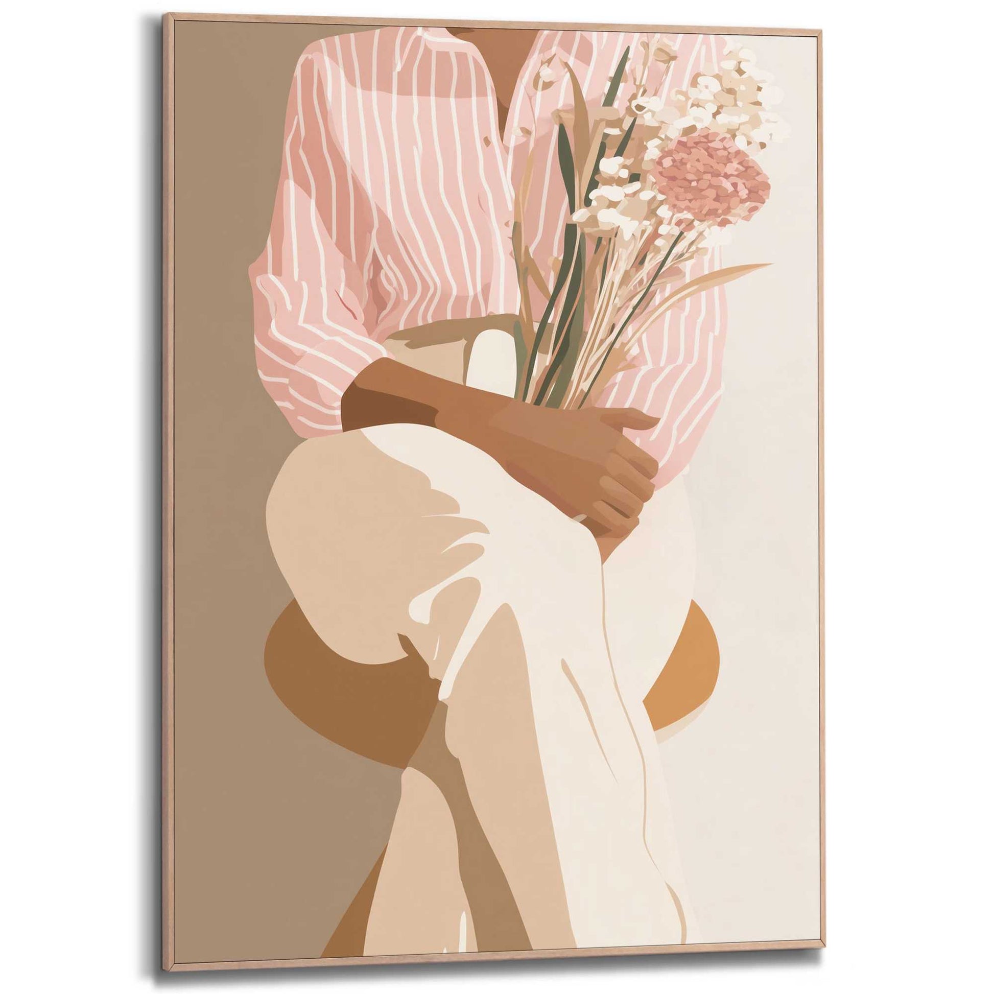 Framed Poster Fashion Pose - pastel bouquet 70x50