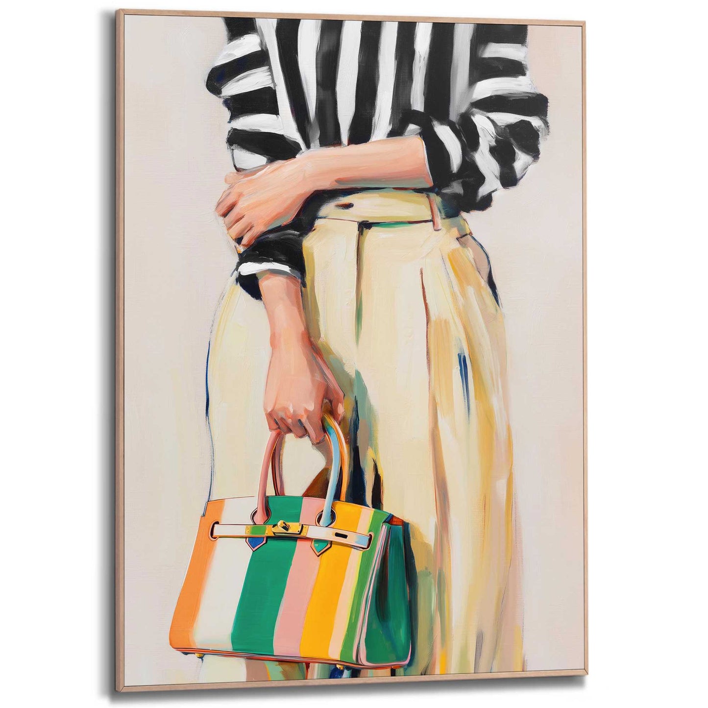 Framed Poster Fashion Pose - coloured bag 70x50