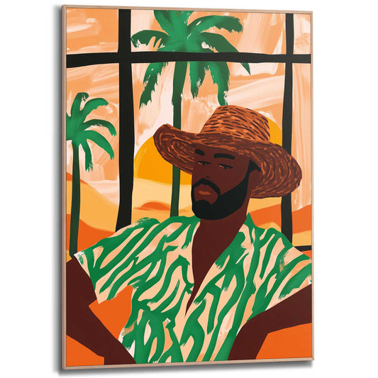 Framed Poster Sunset Man 70x50