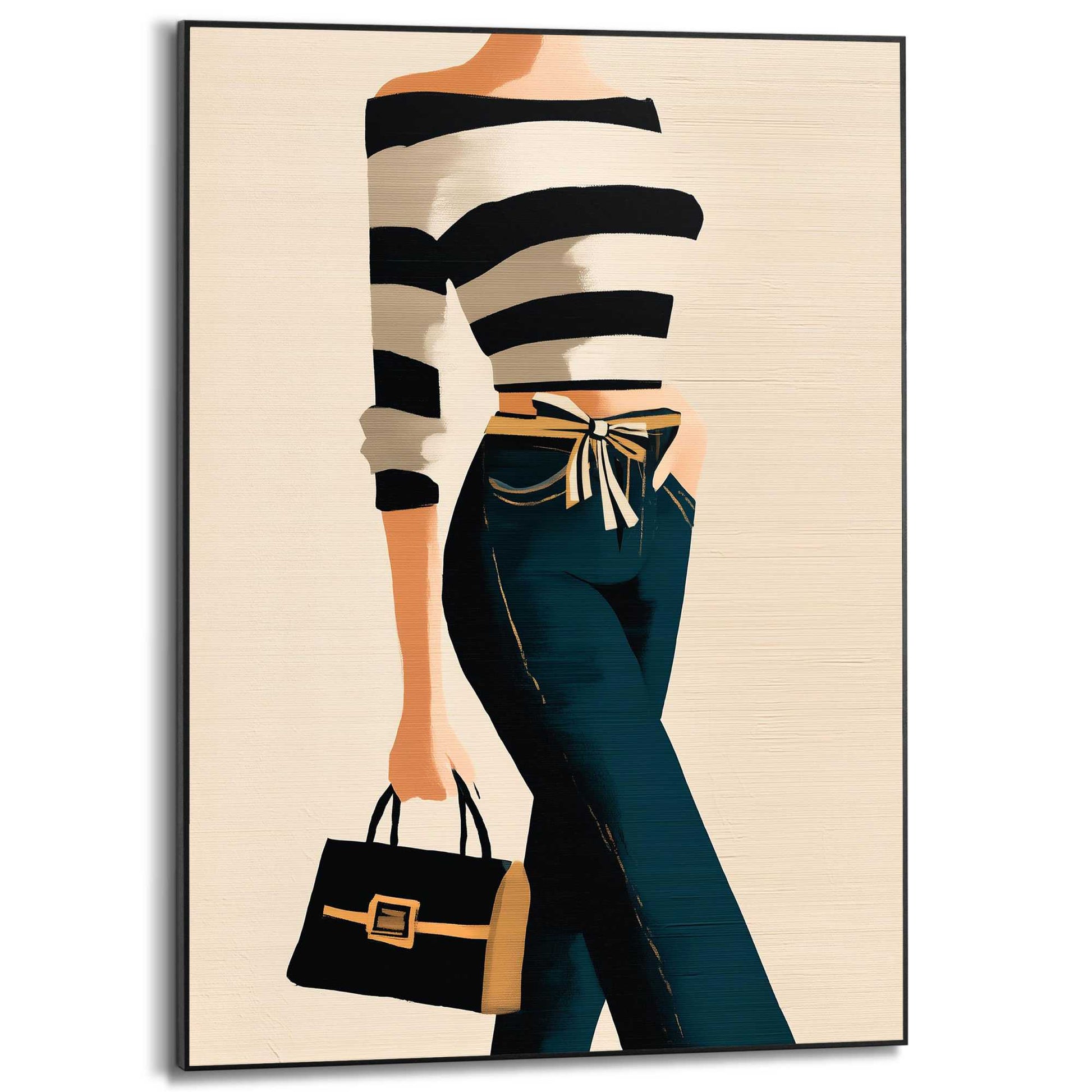 Framed Poster Fashion Pose - black chic 70x50