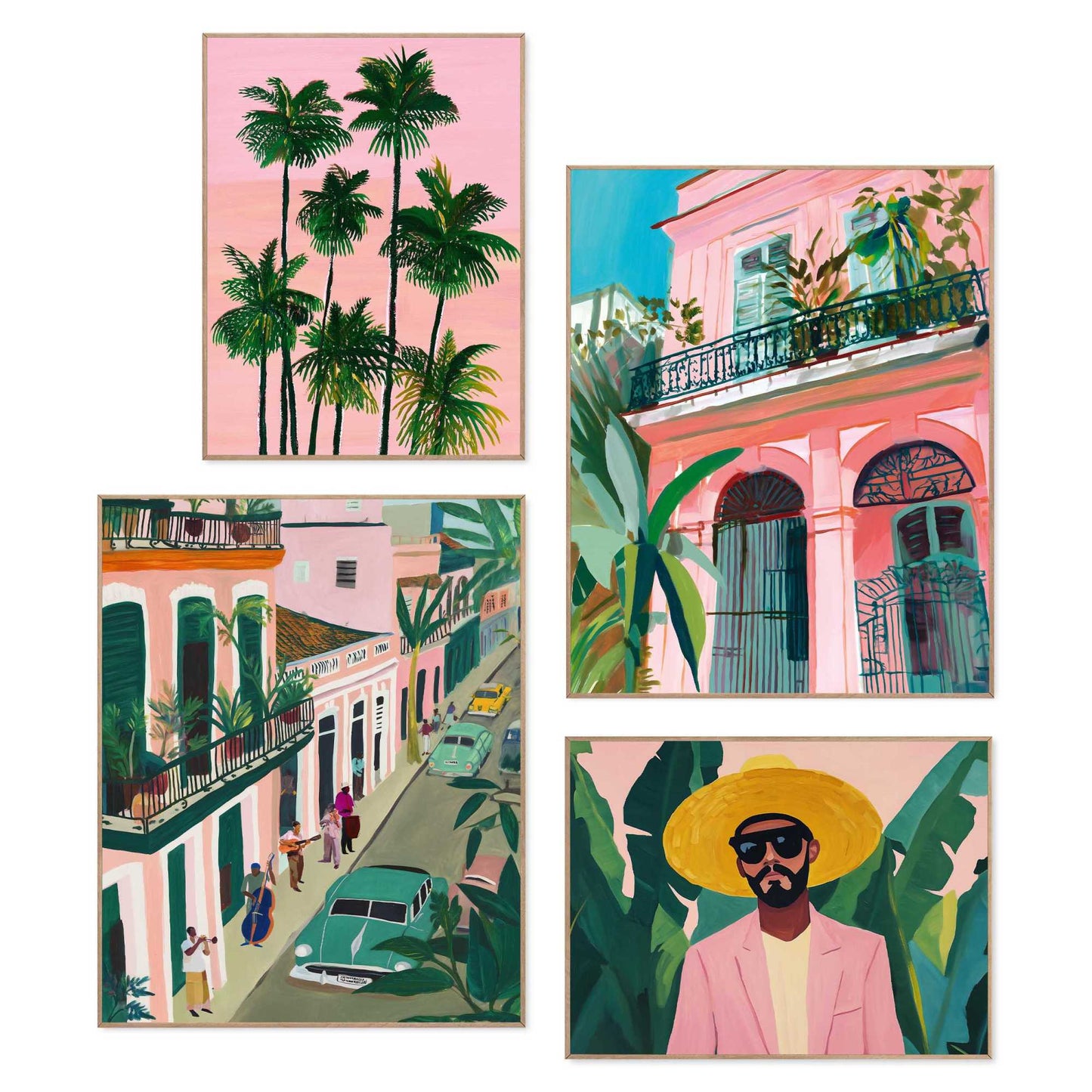 Framed Poster Cuban Style Set 50x40