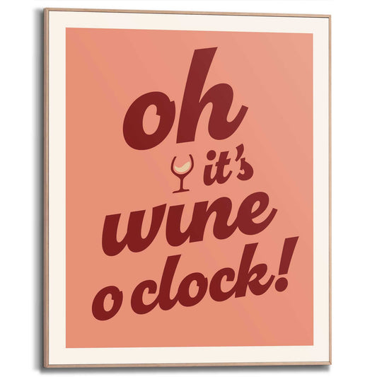 Framed Poster Wine O'Clock - burgundy 50x40
