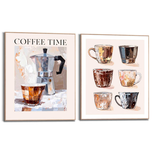 Framed Poster Coffee Time Set 40x50