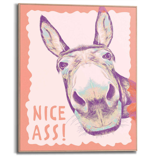 Framed Poster Hello Nice - pink 50x40