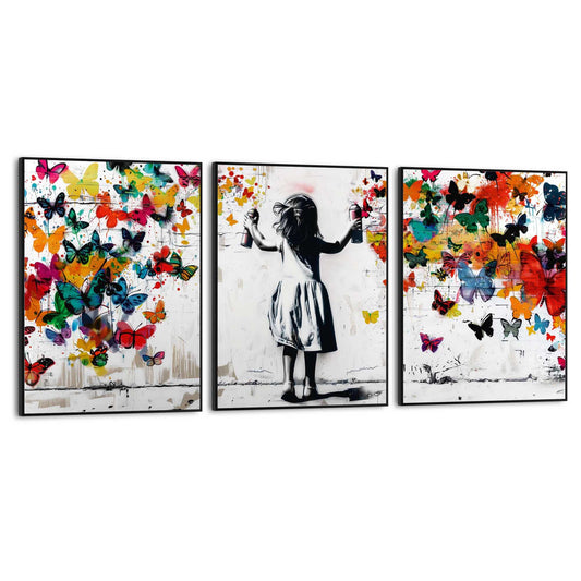 Framed Poster Spray of Butterflies 40x30