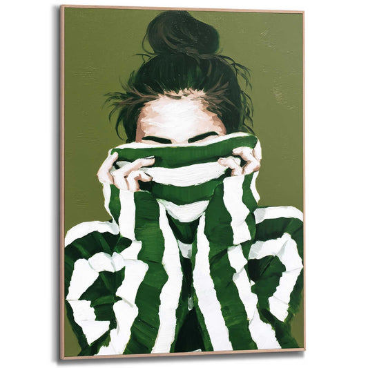 Framed Poster Hiding in sweater 70x50