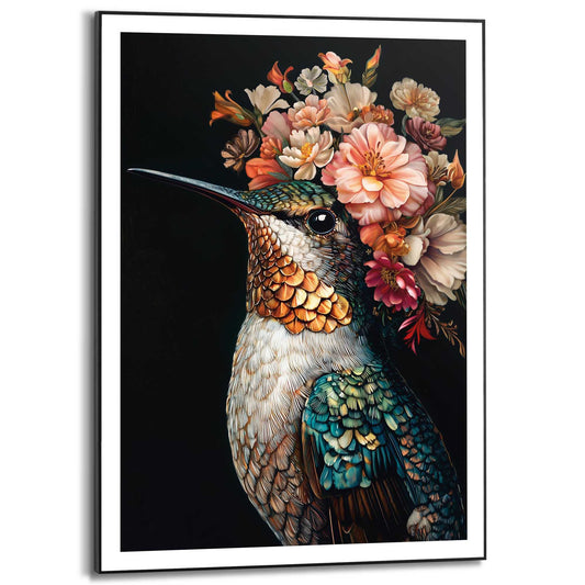 Framed Poster Blooming hummingbird 70x50