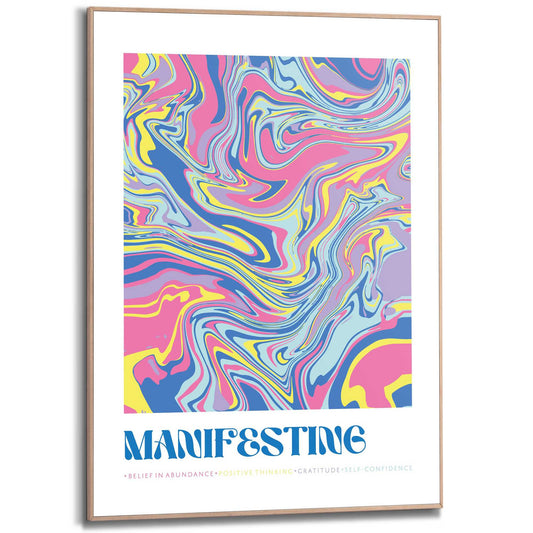 Framed Poster Positive waves only 70x50