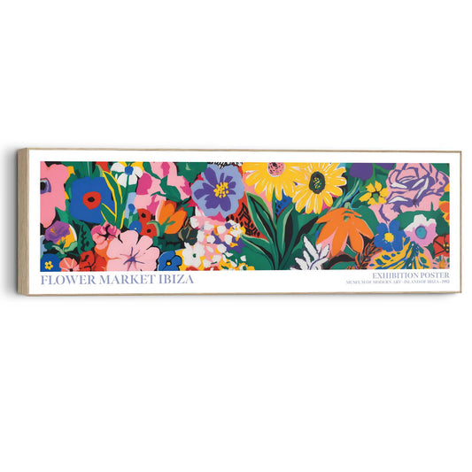 Wall Art Panel Flower market Ibiza 30x90