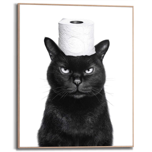 Framed Poster Balancing toilet roll 50x40